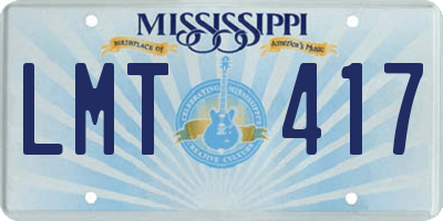 MS license plate LMT417