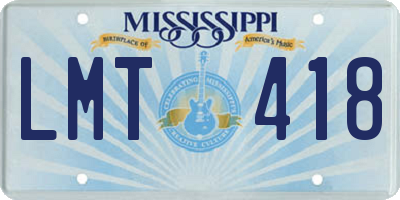 MS license plate LMT418
