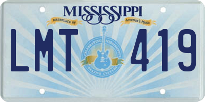 MS license plate LMT419