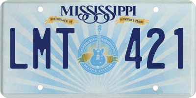 MS license plate LMT421