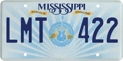 MS license plate LMT422