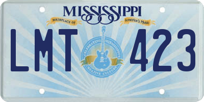 MS license plate LMT423
