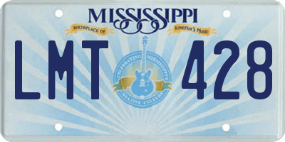 MS license plate LMT428