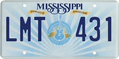 MS license plate LMT431