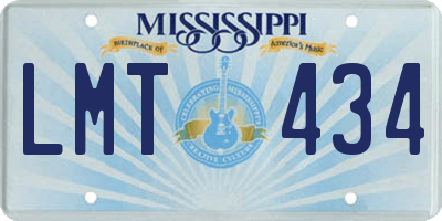 MS license plate LMT434