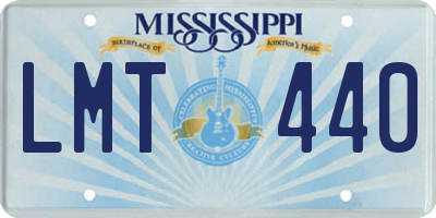 MS license plate LMT440