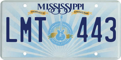 MS license plate LMT443