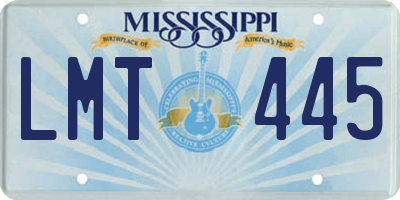 MS license plate LMT445