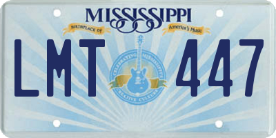 MS license plate LMT447