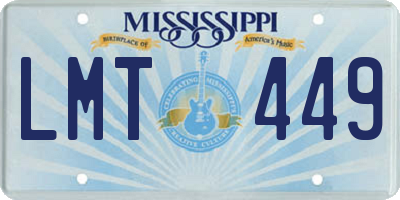 MS license plate LMT449