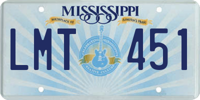 MS license plate LMT451