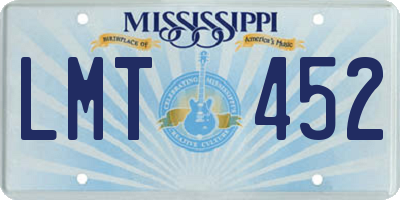 MS license plate LMT452