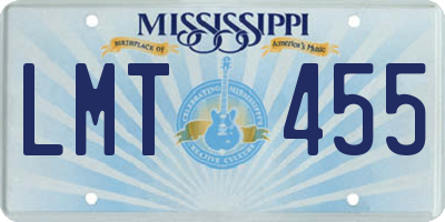 MS license plate LMT455