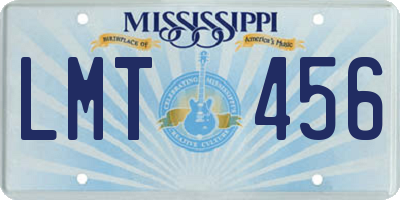MS license plate LMT456