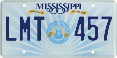 MS license plate LMT457