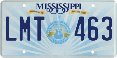 MS license plate LMT463