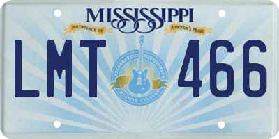 MS license plate LMT466