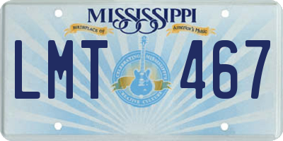 MS license plate LMT467