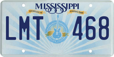 MS license plate LMT468