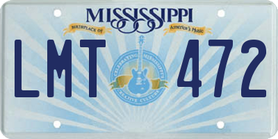 MS license plate LMT472