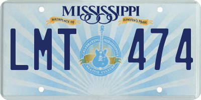 MS license plate LMT474