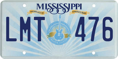 MS license plate LMT476