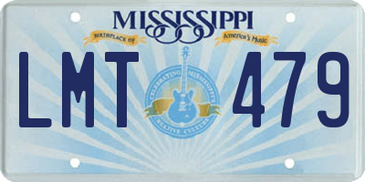 MS license plate LMT479