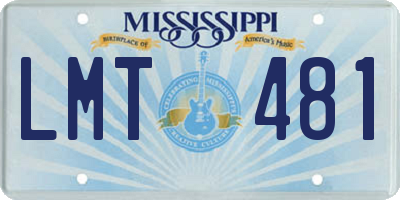 MS license plate LMT481