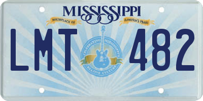 MS license plate LMT482