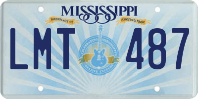 MS license plate LMT487