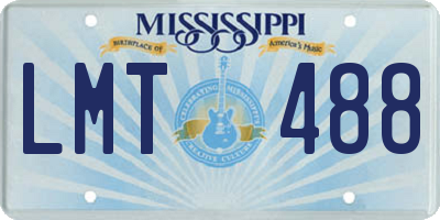 MS license plate LMT488