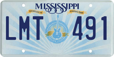 MS license plate LMT491
