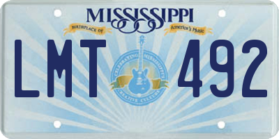 MS license plate LMT492