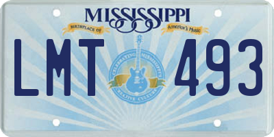 MS license plate LMT493