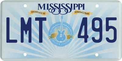 MS license plate LMT495