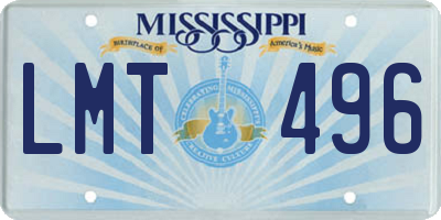 MS license plate LMT496