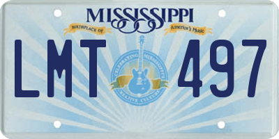 MS license plate LMT497
