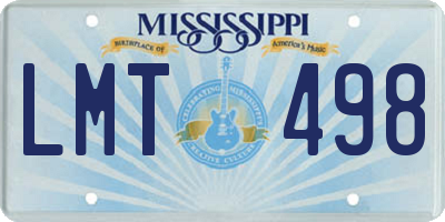 MS license plate LMT498