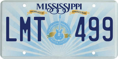 MS license plate LMT499