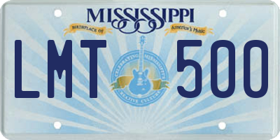 MS license plate LMT500