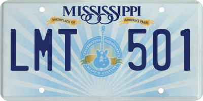 MS license plate LMT501