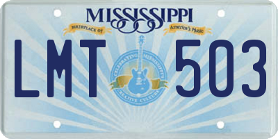 MS license plate LMT503