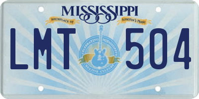 MS license plate LMT504