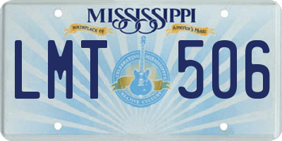 MS license plate LMT506