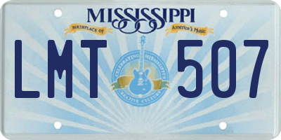 MS license plate LMT507