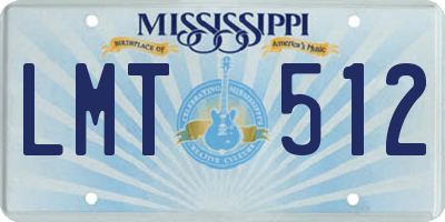 MS license plate LMT512