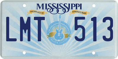 MS license plate LMT513