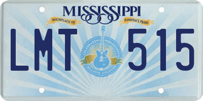 MS license plate LMT515