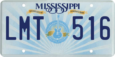 MS license plate LMT516