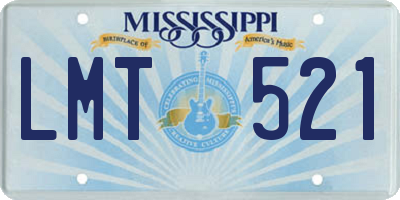 MS license plate LMT521